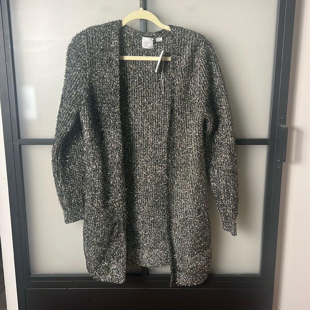 Zero Degrees Celsius Metallic Cardigan Sweater Size Small